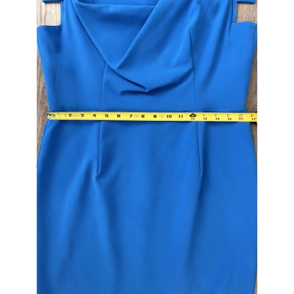 NWT Black Halo Womens Jackie O Blue Sheath Dress Size 14 Midi Celebrity Stretch - Picture 12 of 16